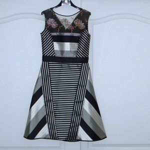 SAVE THE QUEEN Italy Embroidered Lace Stripe Dress